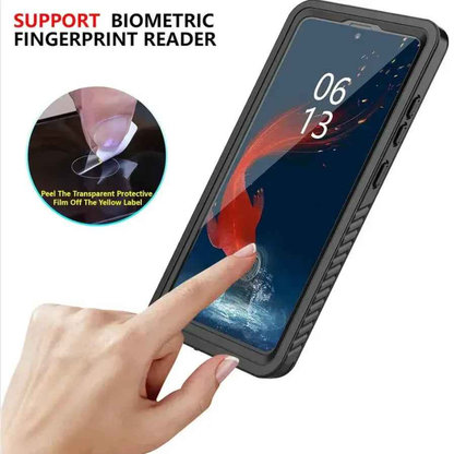 Techplus Redpepper waterproof case for Samsung S22, protective mobile phone case with clear design and waterproof features.