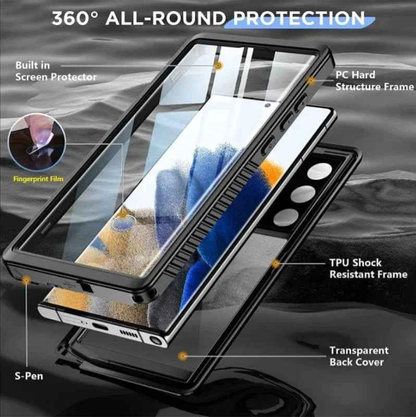 Techplus Redpepper waterproof case for Samsung S23 Ultra, full protection mobile phone case with rugged design.