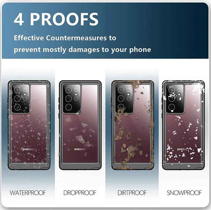 Techplus Redpepper waterproof case for Samsung S24 Ultra offers full protection with rugged, clear design for mobile phones.