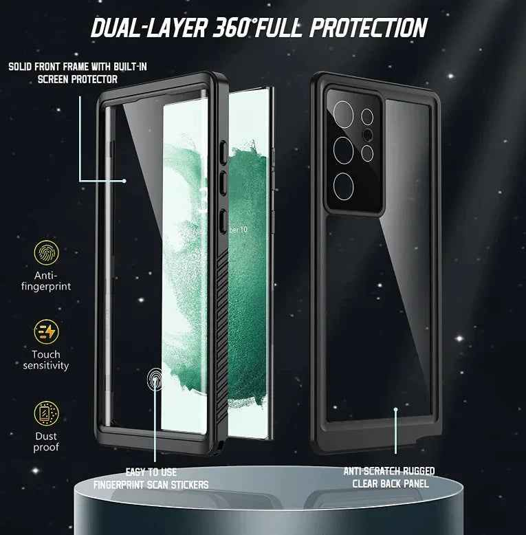 Techplus Redpepper waterproof case for Samsung S24 Ultra, full protection mobile phone case with rugged design and secure seal.