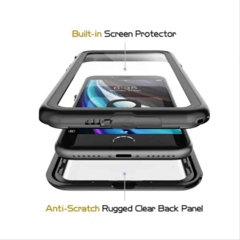 Techplus waterproof and shockproof case for iPhone SE (2nd Gen), durable mobile phone protection with rugged design.