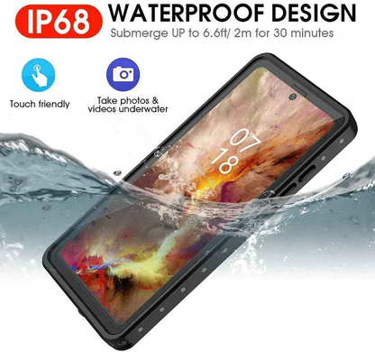 Techplus waterproof shockproof case for Samsung Galaxy Note 20, demonstrating durable protection and secure fit for mobile phones.