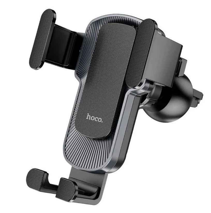 Techplus Hoco CA103 gravity car air vent phone holder with automatic clamp for 4.5 to 7-inch smartphones, mounted on car air vent.