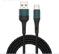 Techplus 1M nylon braided USB-C cable for fast charging and data transfer, designed for smartphones and compatible devices.