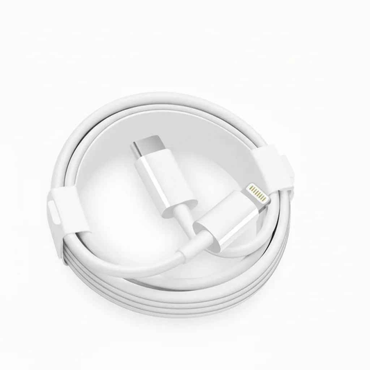Techplus USB-C to Lightning Cable, 1 meter, fast charging for iPhone and iPad, durable black cable with USB-C and Lightning connectors.