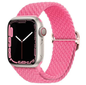 Techplus rainbow Apple Watch nylon band with adjustable braided design, lightweight and stretchy for comfortable wear.