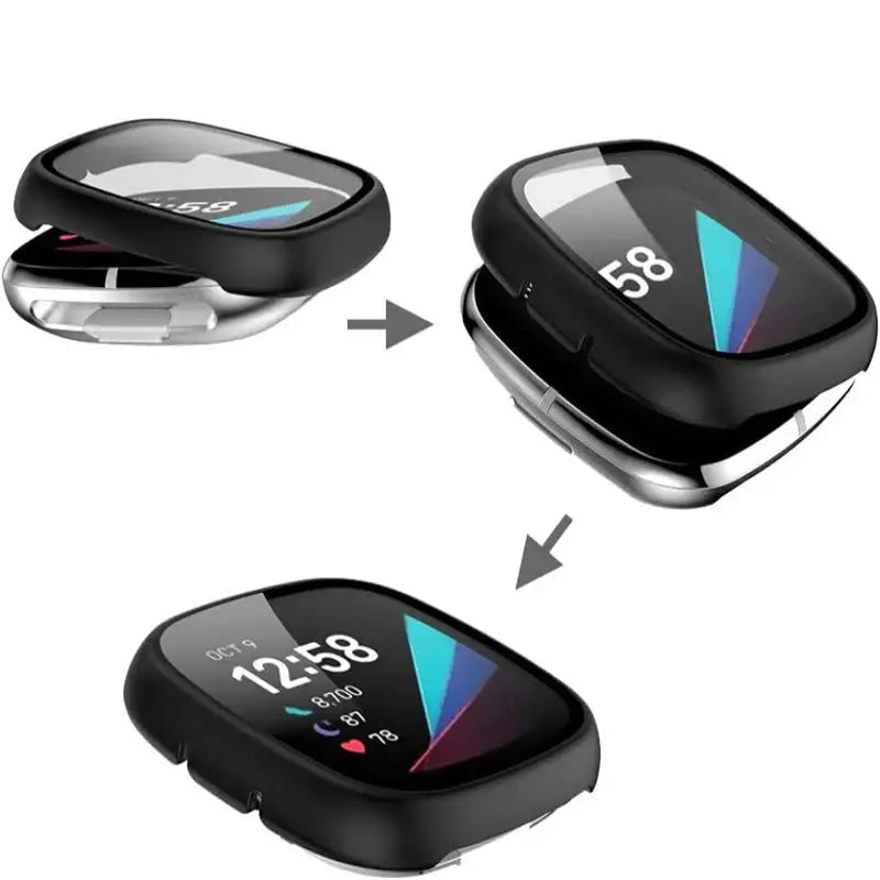 Tempered Glass Case for the Fitbit Sense Habicare