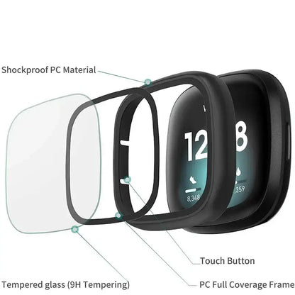 Tempered Glass Case for the Fitbit Sense Habicare