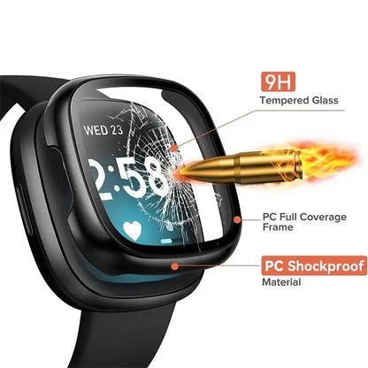 Tempered Glass Case for the Fitbit Sense Habicare