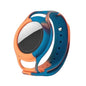 Kids wrist strap in purple and orange for Apple Air Tag, designed for secure attachment and easy tracking.