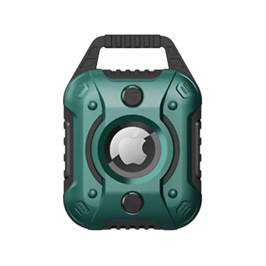 Red rugged Apple AirTag holder from That Watch Shop, durable accessory designed for Apple AirTags, available in six colors.