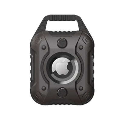 Red rugged Apple AirTag holder by That Watch Shop, designed to securely attach to keys or bags, available in six colors.