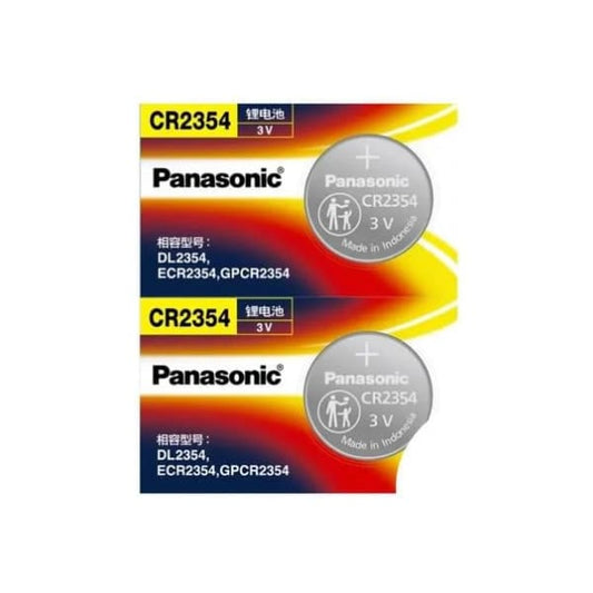 Two Panasonic CR2354 watch batteries in a pack, suitable for powering various wristwatches.