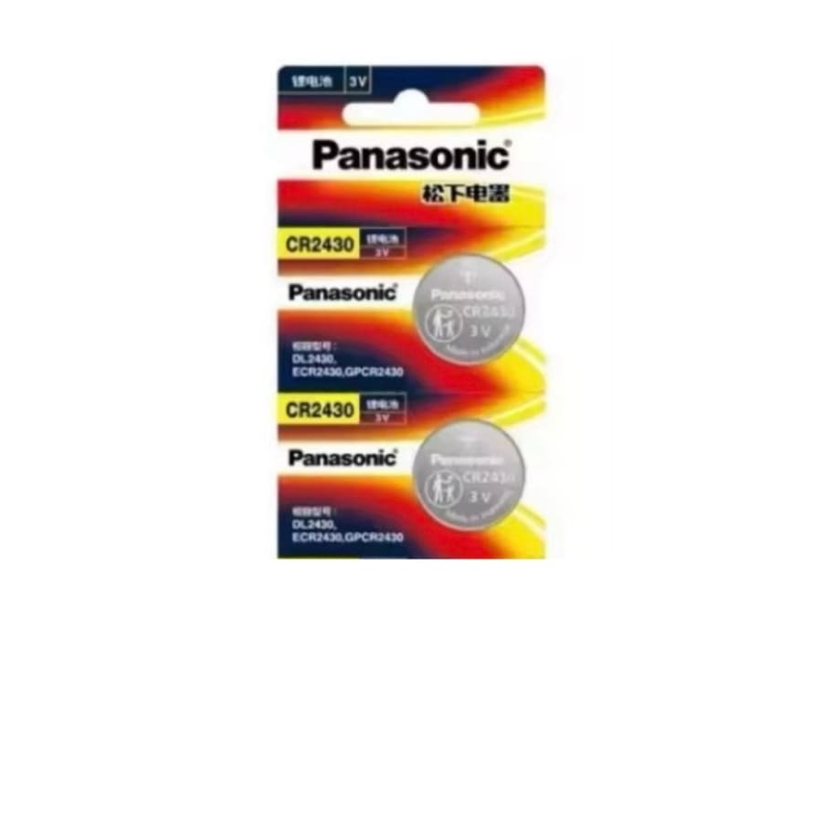 Two Panasonic CR2430 watch batteries in a pack, suitable for various watch models, from That Watch Shop.