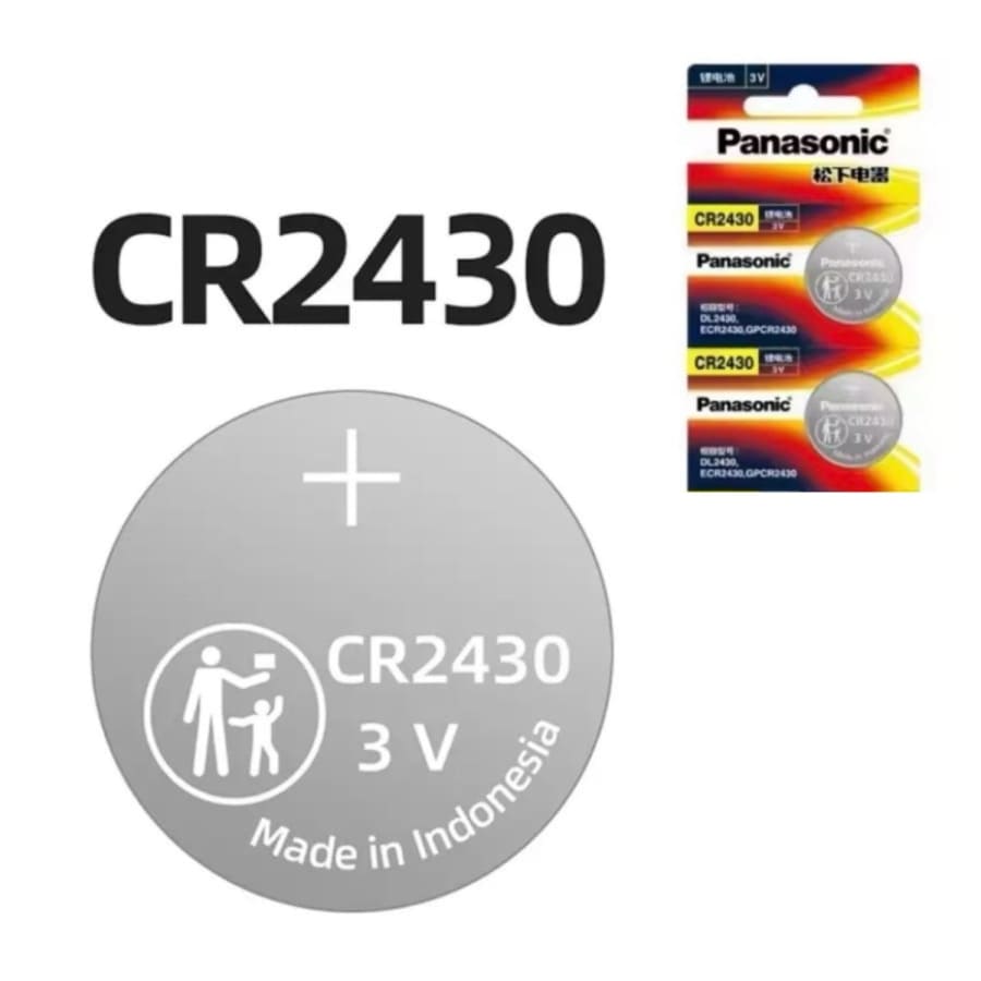 Two Panasonic CR2430 watch batteries from That Watch Shop, compact and high-quality replacement batteries for watches.