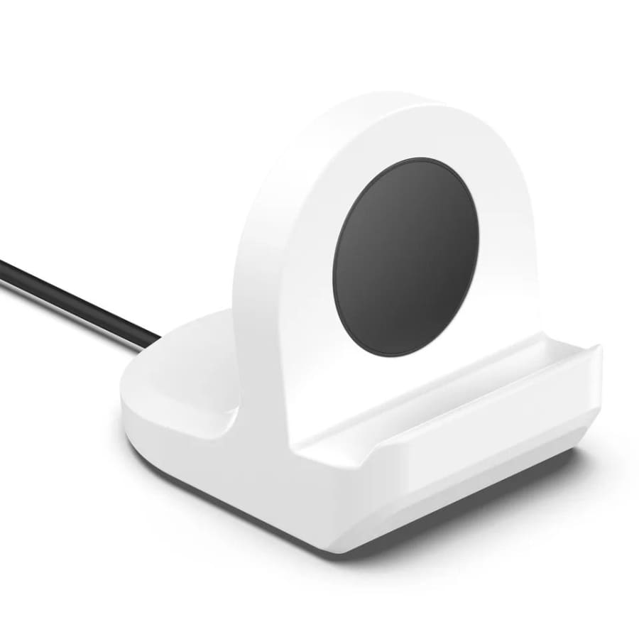 Black Apple Watch charging stand by That Watch Shop, compatible with Apple Watch, available in three colours, designed for easy charging.