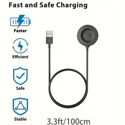 Black Huawei Watch charger dock from That Watch Shop, compatible with Huawei smartwatches, featuring a sleek charging station design.