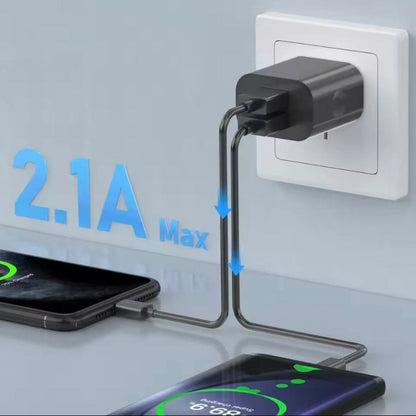 Black dual USB power adapter wall plug for NZ and AUS outlets, compatible with various electronic devices, by That Watch Shop
