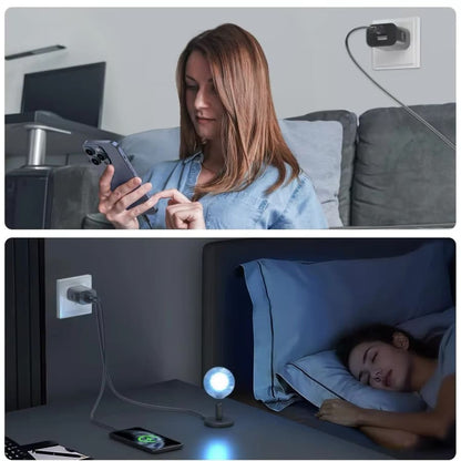 Black dual USB power adapter wall plug for NZ and AUS outlets, compatible with chargers from That Watch Shop.