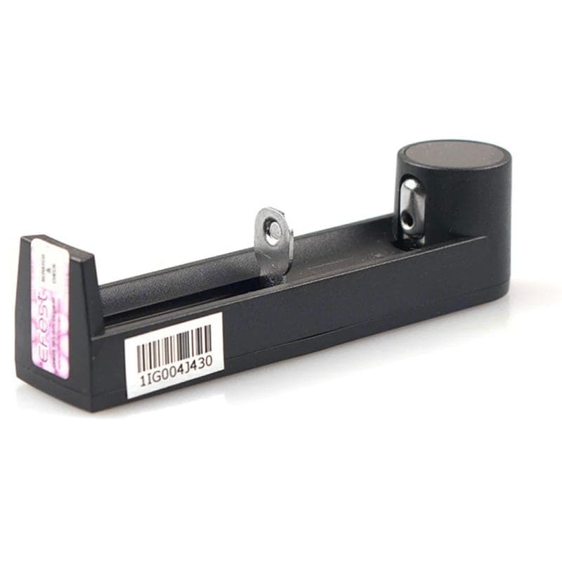 Efest Slim K1 battery charger for rechargeable batteries, black compact charger with LED indicator lights.
