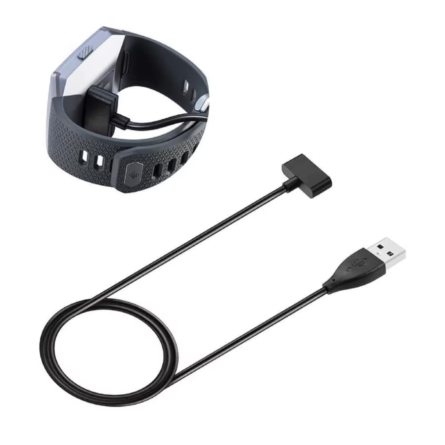 Black Fitbit Ionic charger from That Watch Shop, designed for easy connection and reliable power for Fitbit Ionic smartwatch.