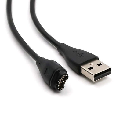 Garmin watch charger with USB connector for charging Garmin smartwatches, compatible with That Watch Shop charger accessories.