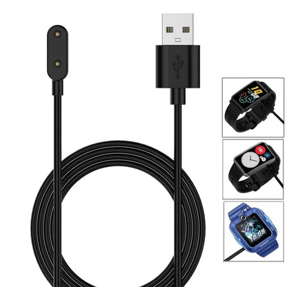 Black Huawei USB watch charger compatible with Huawei smartwatches, designed for convenient charging.