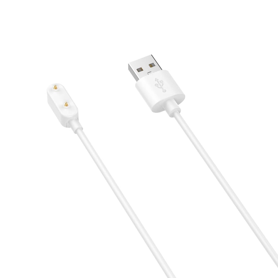 White USB watch charger for Huawei, compatible with Huawei smartwatches, from That Watch Shop, shown with charging cable and connector.