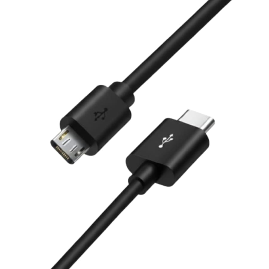 Black 1m USB-C to Micro-USB charger cable for LG SmartWatch G Watch, G Watch R, Urbane, and Watch Sport by That Watch Shop.