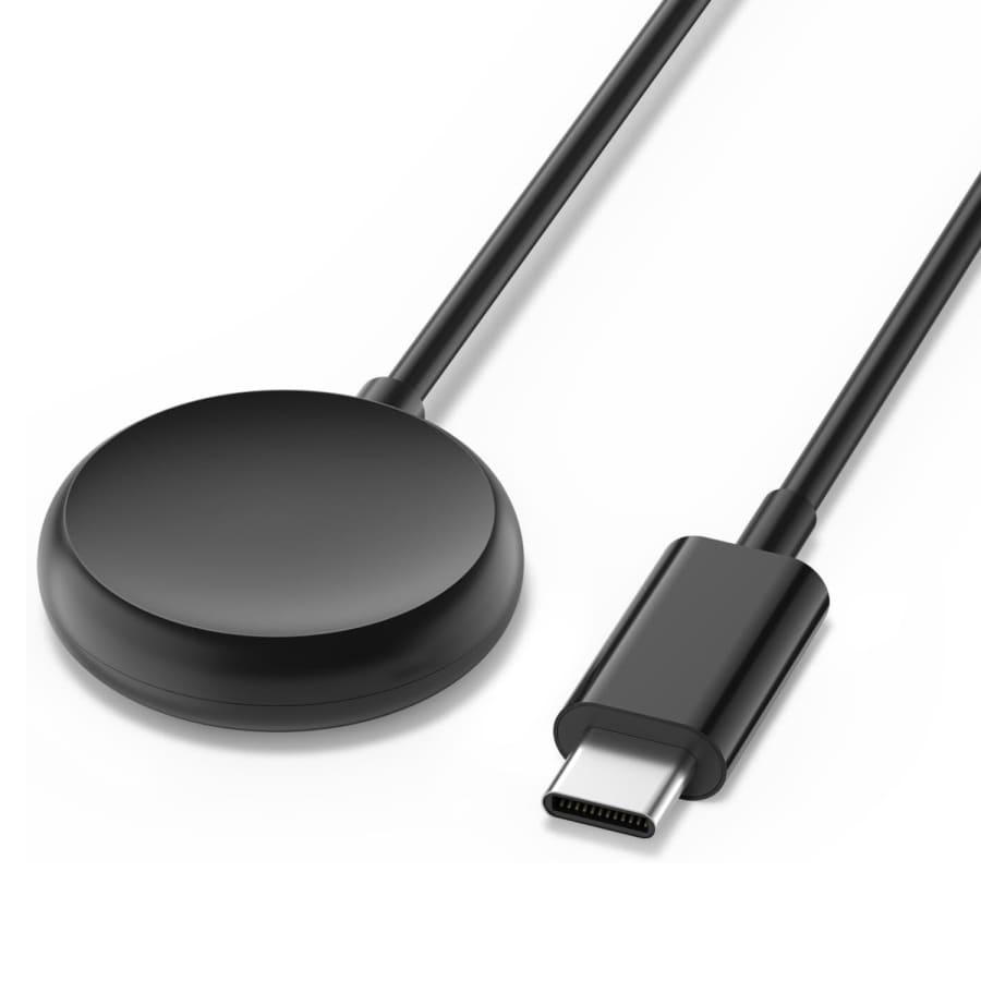 Black USB-C magnetic charger cable for Google Pixel Watch 1st Gen, 1 meter long, compatible with That Watch Shop chargers.