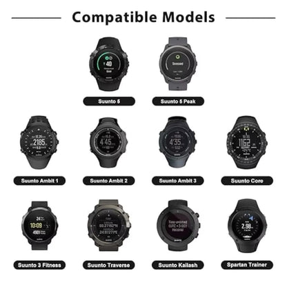 USB charger for Suunto watches including Suunto 3 Fitness, Suunto 5, Traverse, Ambit 1-3, designed for reliable charging.