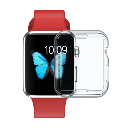 Black protective case for Apple Watch Series 4 44mm, designed by That Watch Shop, fits snugly around the watch for added protection.