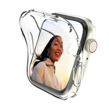 Clear protective case for Apple Watch Series 8 41mm from That Watch Shop, designed to shield and showcase the watch.