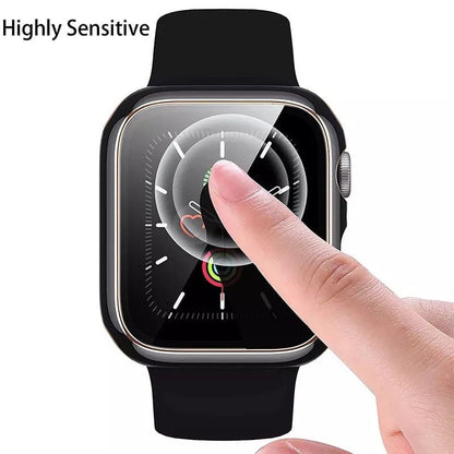 Navy protective case for Apple Watch 1st generation 38mm, made by That Watch Shop, shown on a watch face with a sleek design.