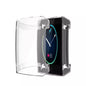 Clear protective watch case for Fitbit Charge 3 and 4, made by That Watch Shop, shown on a smartwatch in the image.