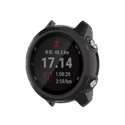 Black protective watch case for Garmin 245 by That Watch Shop, showing a snug fit around the watch with a durable design.