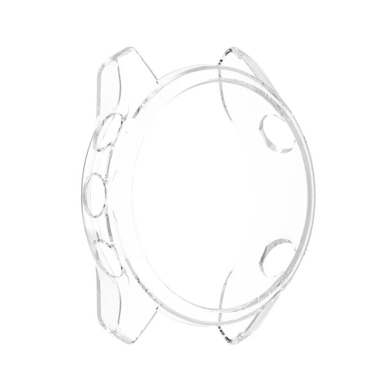 Clear protective watch case for Garmin Forerunner 245 series, made by That Watch Shop, showing the transparent design covering the watch.