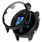 Black protective watch case for Garmin Forerunner 955, designed to safeguard the smartwatch from scratches and impacts.