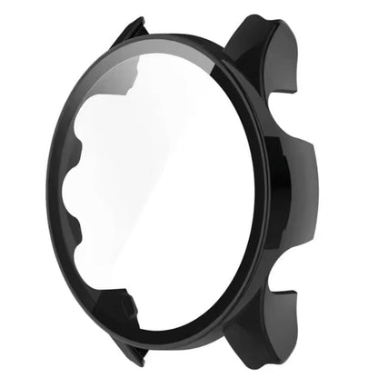 Black protective watch case for Garmin Forerunner 955, designed to safeguard and fit the smartwatch securely.
