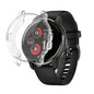 Clear protective watch case for Garmin Venu 2 Plus, transparent silicone cover by That Watch Shop, fits snugly around the smartwatch.