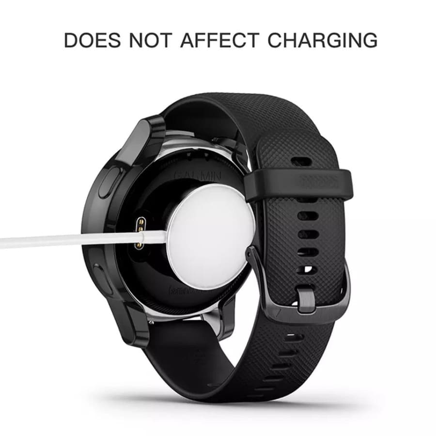 Black protective watch case for Garmin Venu 2S, designed to guard and customize your Garmin smartwatch.