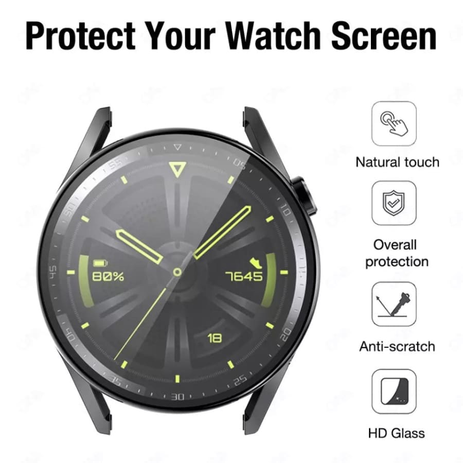 Black protective watch case for Huawei GT 2 42mm, designed to safeguard the smartwatch from scratches and impacts.
