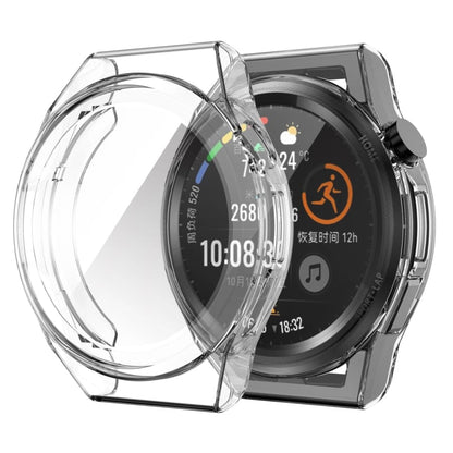 Clear protective watch case for Huawei GT Runner, designed to shield the smartwatch from scratches and impacts.
