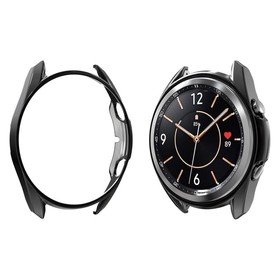 Black protective watch case for Samsung Galaxy Watch 3 45mm, designed by That Watch Shop, providing durable coverage.