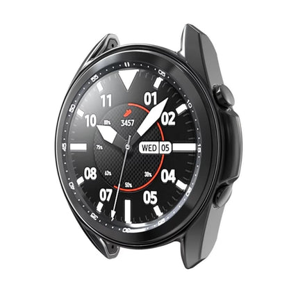 Black protective case for Samsung Galaxy Watch 3 45mm, designed to safeguard the watch with a durable, sleek cover.