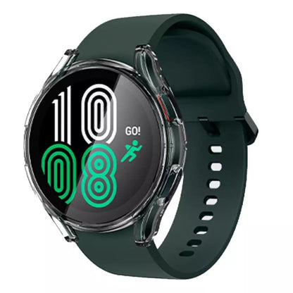 Clear protective case for Samsung Galaxy Watch 4 40mm, designed to shield the watch while showcasing its design.