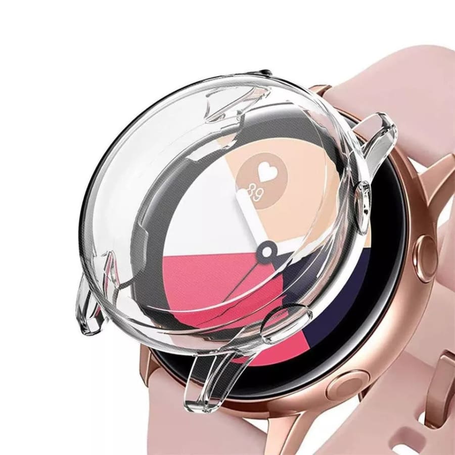 Clear protective case for Samsung Galaxy Watch Active 2 (40mm), designed to shield the watch with a slim, transparent cover.