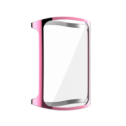 Pink protective watch case for Fitbit Charge 6, designed by That Watch Shop, showing a snug fit around the device.