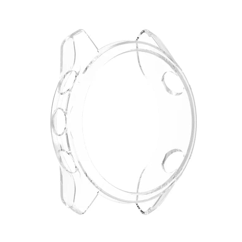 Clear protective watch case for Garmin 245, made by That Watch Shop, showing the transparent design fitting the Garmin 245 smartwatch