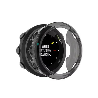 Black protective watch case for Garmin Forerunner 45S, designed to safeguard the watch from scratches and impacts.